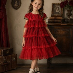 Girls Red Party Dress